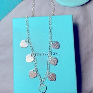 Return to Tiffany enamel multi-heart tag necklace